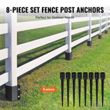 VEVOR Fence Post Anchor Ground Spike 8 Pack 36 x 4 x 4 In Metal Fence Stakes V952-FXDD35YC36YCFYQFFV0