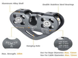 30kN Cable Trolley Pulley with Ball Bearing Climbing Caving Aloft Work Rescue V1366-AZ2-W-14609