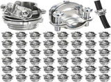 50 Pack 1/2 Inch Clamp Type Cable Connectors, Zinc Alloy and Steel Electrical Conduit Fittings for V1259-DP01-A-1020