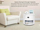 2 Layers Modern Bedside Table Bedroom Side End Stand Multi Functional Round Storage Unit V1294-YM0901-JY37179