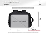Grey Expandable Business Laptop Backpack with USB Charging Port - Large Capacity Work & Travel Bag V888-ELOSUNG34339