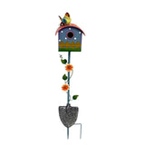 Colourful Birdhouse Stake w Garden Shovel 90cm V637-74160BRD