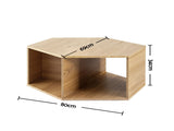 Artiss Set of 2 Coffee Table Hexagonal Center Table with Open Storage 2-Way Display Side Table Wood FUR-Z-COF-09-WDX2