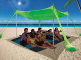 210*200*150CM 4 Poles Beach Tent Shade Canopy with UPF50 Protection Sun Shelter Portable Camping V1107-132-49447-RED2