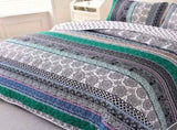 Romantic Blush green grey 3 Pc Bedspread & Pillow Cover Set V745-MAC080340Q13U