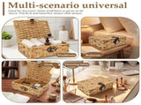 Wicker Storage Bins, Artisan Craftsmanship, Paper Rope Construction, for Shelf Coffee Console V1366-AZ2-W-15481