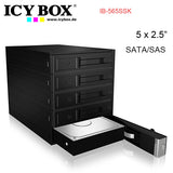 ICY BOX Backplane for 5x 3.5" SATA or SAS HDD in 3x 5.25" bay V28-HDDICY565SSK