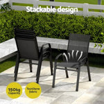 Gardeon Outdoor Dining Set Table and Chairs Patio Garden Furniture Bistro Set FF-STA-DINING-BK