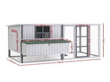 i.Pet Chicken Coop 219cm Rabbit Hutch Poultry Cage Outdoor Enclosure Wood PET-CH-219-LTGR-ABC
