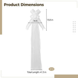 12PCS White Wedding Pew Bows with Long Tulle Tails, Big Pull String Chair Bows, Long-lasting V1369-AZ3-W-08722