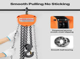 Hand Chain Hoist, 3 Ton Capacity, Manual Chain Block with Upgrade G80 Galvanized Chain, 3 m Lifting V952-SJSLHL3T10FTV6ULT001V0