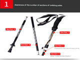 Red Foldable Hiking Poles with White Carry Bag - Aluminium Alloy Trekking Sticks - External Lock, V888-ELOSUNG56256-2
