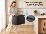 Cefito Pedal Bins Rubbish Bin Dual Compartment Waste Recycle Dustbins 40L Black RB-40L-2P-BK