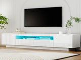 Artiss TV Unit Entertainment Unit Storage Drawer RGB LED 180cm White FURNI-Q-LED-TV180-2D-WH-AB