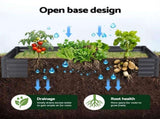 Green Fingers Raised Garden Bed with Mesh Netting Galvanised Planter Box Bird Proof 180x90x120cm GB-REC-GH-180-BK