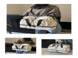 Beige and Black Large Capacity Travel Bag with Wet/Dry Separation - Canvas Polyester, Lightweight V888-ELOSUNG32657