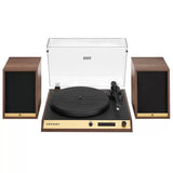 Vinyl Record Shelf Turntable with Speakers, Walnut Finish LSB-69015