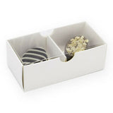 50 Pack of White Card Chocolate Sweet Soap Product Retail Gift Box - 2 Bay Compartments - Clear V382-50CHOC2BAY