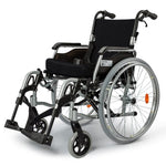 EQUIPMED 24 Inch Portable Folding Wheelchair 24" Mobility Wheel Chair Alloy, Senior Elderly Aid V219-AGCWCREMQA06Q