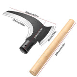 Gardening Tools, High Manganese Steel Double Scythe with Wood Handle, Steel Grass Sickle, V1192-AZ-W-29529