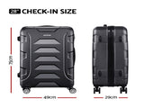 Wanderlite 28 Inch Luggage with TSA Lock Spinner Travel Suitcase Carry On Hard Shell Luggage Case LUG-ABS-BOS-28-BK