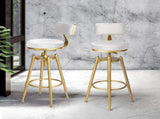 Levede 4x Bar Stools Swivel Kitchen Bar Chair White BR1042-2-WHX2