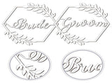 Wedding Chair Decorations White Wood Bohemian Country Weddings Bridal Shower 1Set V1370-AZ4-16854