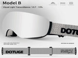 Magnetic Ski Goggles HD Anti-Fog Spherical Lens, UV400 Protection for Snow Sports, Compatible V1341-ZY-VCLGH5NH-J