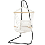 Gardeon Hammock Chair with Heavy Duty Steel Stand HM-CHAIR-ARM-CREAM-A