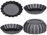 16PCS Mini Removable Bottom Tart Pans, 3" Nonstick Carbon Steel Fluted Cake Molds, Flower Shape Mini V1369-AZ3-W-08634