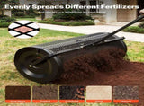 Compost Spreader, 91 cm Wide Peat Moss Spreader with Push/Tow Handle, 4 Heights Adjustable, V952-GTSBJHSFMTCGFONO4001V0