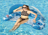 Adult Pool Floating Bed with Canopy Upgraded Large Space, Adjustable Shade, Ergonomic Headrest, V1232-ZYPZY002