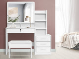 Artiss Dressing Table Stool Set 4 Drawers White FURNI-L-DRESS03-WH-AB