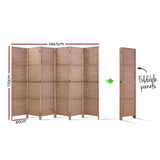Artiss 6 Panel Room Divider Screen 245x170cm Woven Natural RD-C-8001-6P-NT