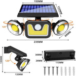 Outdoor Solar Lights with 3 Adjustable Head for Porch Garden Patio V178-65586