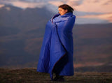 200x140cm Blue Large Outdoor Camping Down Cotton Wearable Warmth Blanket, Quilted Poncho Shawl Throw V888-ELOSUNG52300