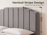 Artiss Bed Head Headboard Queen Velvet 153CM - Grey BED-HEAD-WING-Q-GY