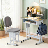 Keezi Kids Study Desk Chair Set Adjustable Ergonomic Table LED Lamp Green KTC-A-STU-BS-GN
