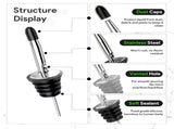 Wine bottle pourer - 12-pack stainless steel - quick bottle dispenser with conical spout and rubber V1259-DP01-BO-246