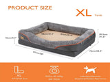 Memory Foam Dog Sofa with Orthopedic Bed & Rim Pillow V767-XPET368-XL-V1