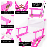 2X Director Movie Folding Tall Chair 76cm PINK HUMOR V274-FT-6015DC-PK2