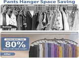 Legging Organizer for Closet Hanging, 3 Pants Leggings Hangers with 30 Clips, 2 Pack Pant Hangers V1258-DP02-F-475