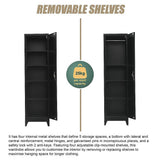 Single-Door Metal Tall Cabinet Shelf Storage for Home Office Gym V63-844461