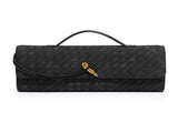 Retro Woven Baguette Handbag for Women Suede Texture PU Leather Shoulder Crossbody Bag Elegant V888-ELOSUNG41399