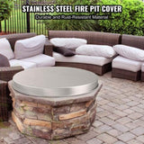 Fire Pit Cover Lid, 27" Portable Firepit Spark Screen,Stainless Steel Steel Metal Cover, V952-HKWZ304BXGYPGMJP5V0