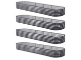 Green Fingers 4 Pcs Raised Garden Bed Kit Oval Galvanized Steel Planter Boxes 320x80x42cm, Heavy GARDEN-OVAL-3208042X4