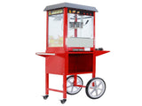 Samland 8OZ Popcorn Machine Maker on the Wheeled Cart Deck Warmer V1060-POP6A-R