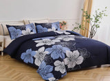 King Comforter Set, Navy Blue Floral 3-Piece Bedding, Soft Microfiber for All Seasons V745-MAB010860AJ3