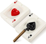 2 Pcs Cool Ashtray Creative Poker Ceramic Cigarette for Stoners Accessories Home Office Stoner Room V1259-DP01-A-1161