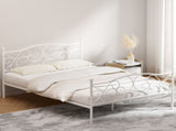 Artiss Bed Frame Double Size Metal Bed Frame GROA MBED-C-GROA-D-WH-AB